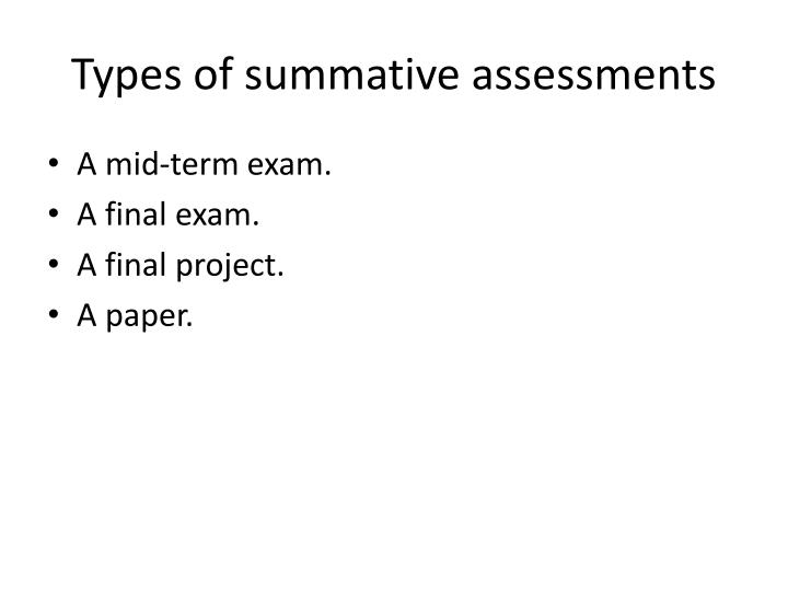 The Role of Summative Assessment in Alternative&nbsp;Education